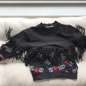 💯 organic cotton fringe sweatshirt